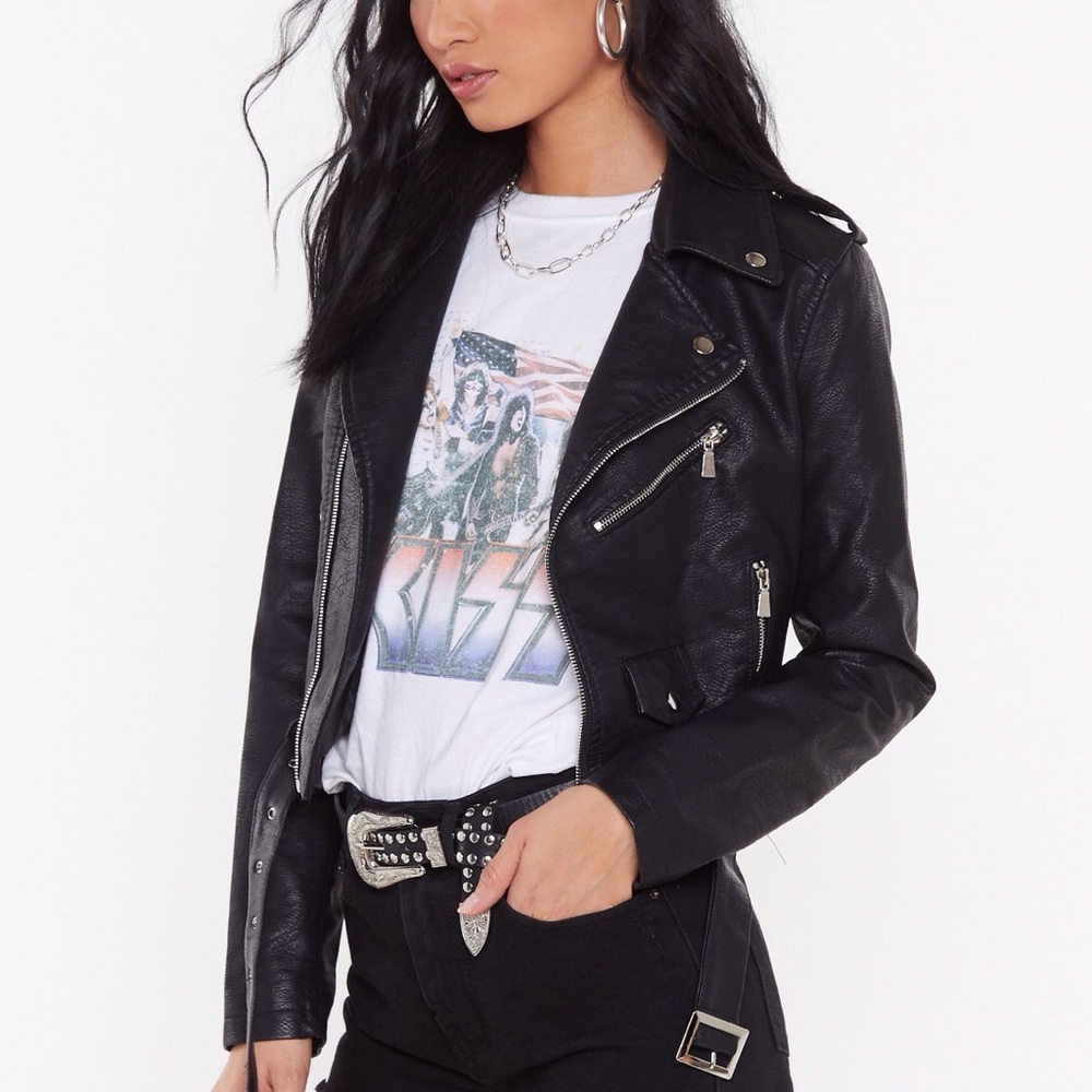 Faux Leather Moto Jacket